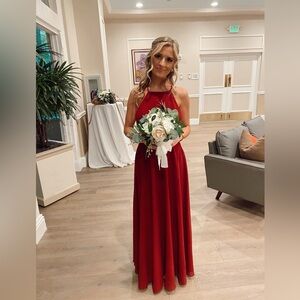 Lulus Burgundy Halter Maxi Dress